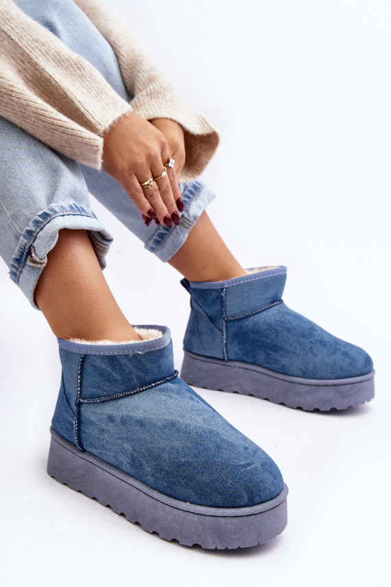 sniega apavi   ar mirdzumu ar platformu Zilas krāsas Margella