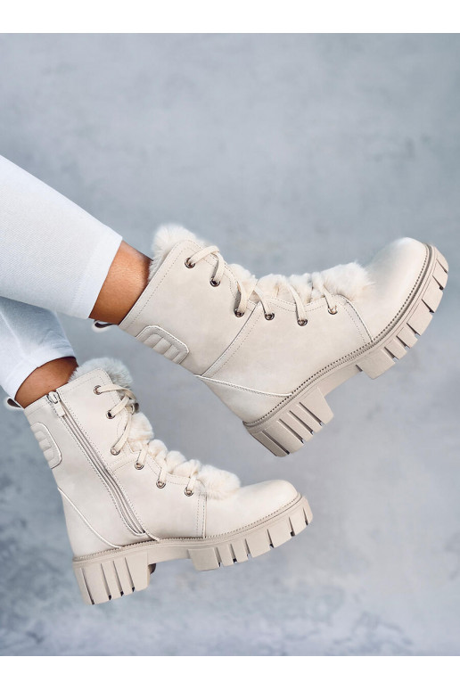 Sieviešu puszābaki  ar kažokādu MELVIN BEIGE Sieviešu puszābaki  ar kažokādu MELVIN BEIGE