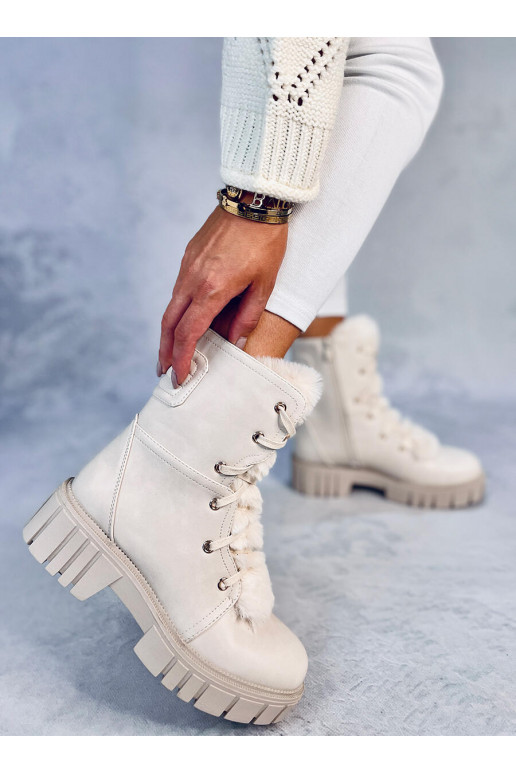 Sieviešu puszābaki  ar kažokādu MELVIN BEIGE Sieviešu puszābaki  ar kažokādu MELVIN BEIGE