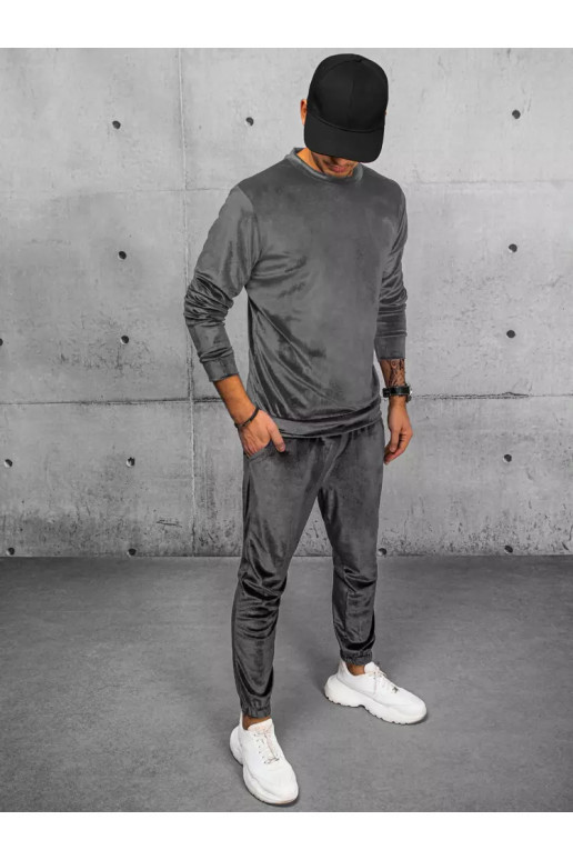 Vīriešu pelēks velūra treniņtērps