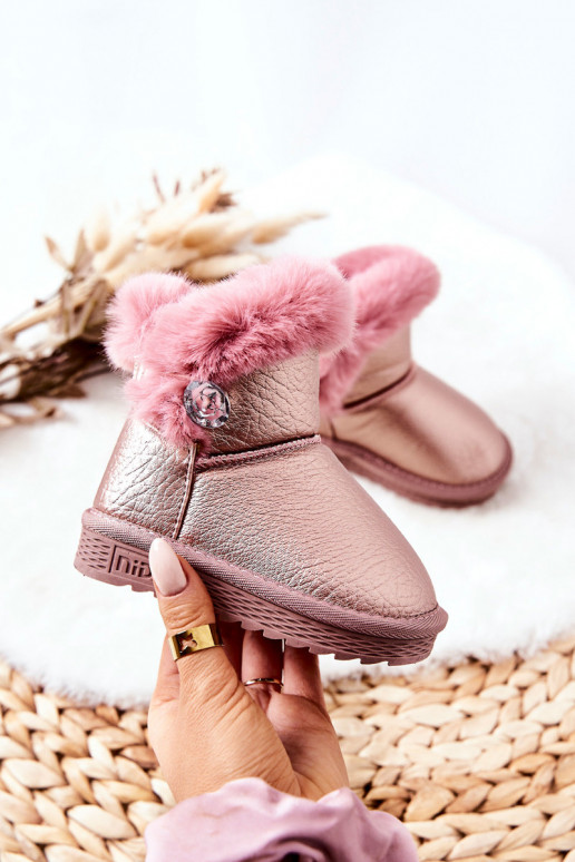 siltināti Sieviešu puszābaki sniega apavi ar kažokādu Rozā krāsas Bessie