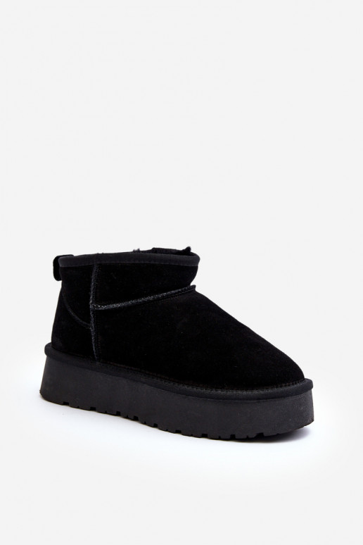 Stilīgasrnas zamšādas  sniega apavi melnas krāsas Nucca