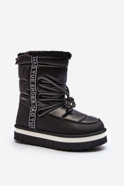   sniega apavi ar stilīgām detaļām melnas krāsas Lilara