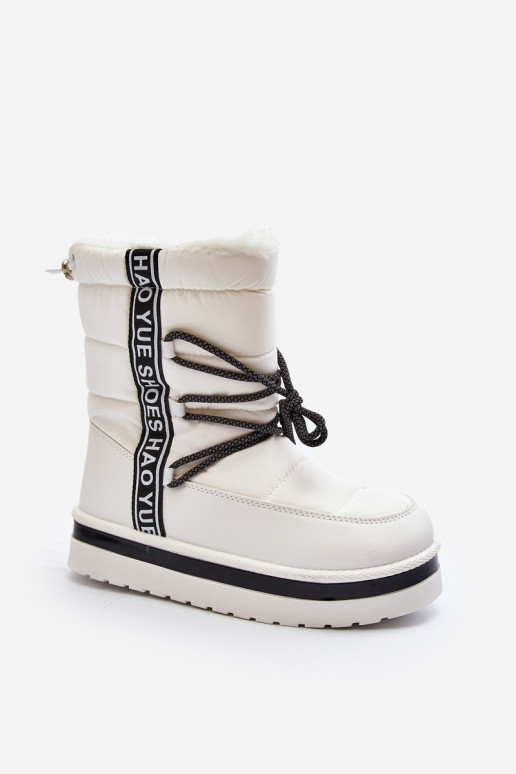   sniega apavi ar stilīgām detaļām baltas krāsas Lilara