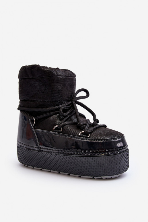   sniega apavi ar stilīgām detaļām melnas krāsas Toolsa