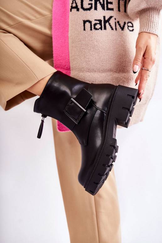   Sieviešu puszābaki siltināti ar rāvējslēdzējiem melnas krāsas Torey