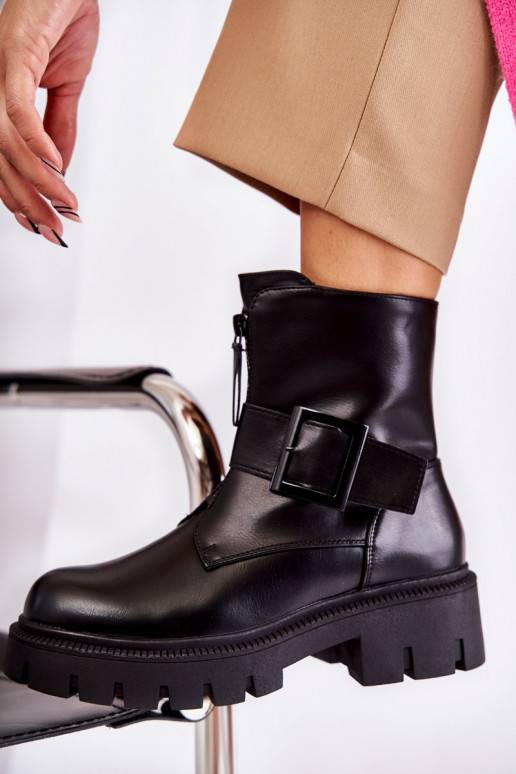   Sieviešu puszābaki siltināti ar rāvējslēdzējiem melnas krāsas Torey