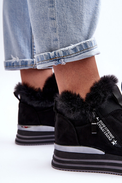 sporta apavi ar platformu ar kažokādu melnas krāsas Jamarie sporta apavi ar platformu ar kažokādu melnas krāsas Jamarie