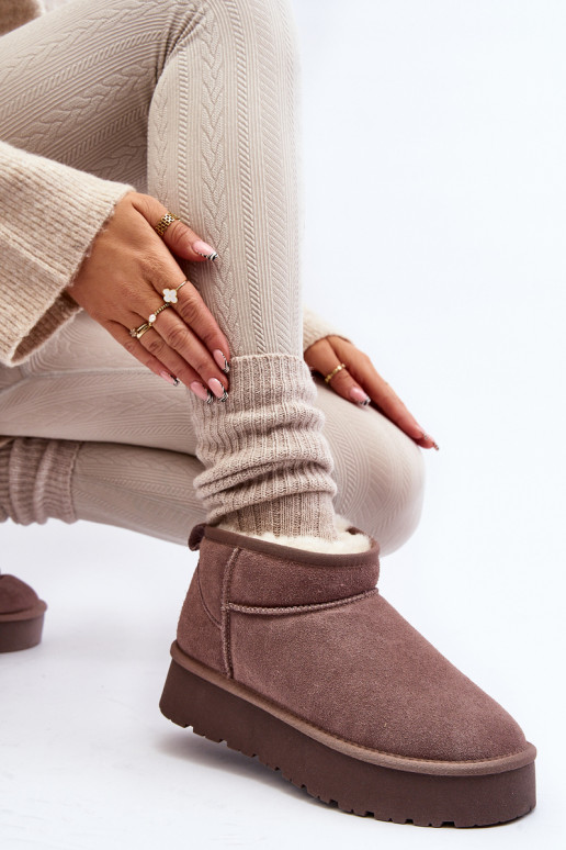 Stilīgasrnas zamšādas  sniega apavi Haki krāsas Nucca Stilīgasrnas zamšādas  sniega apavi Haki krāsas Nucca