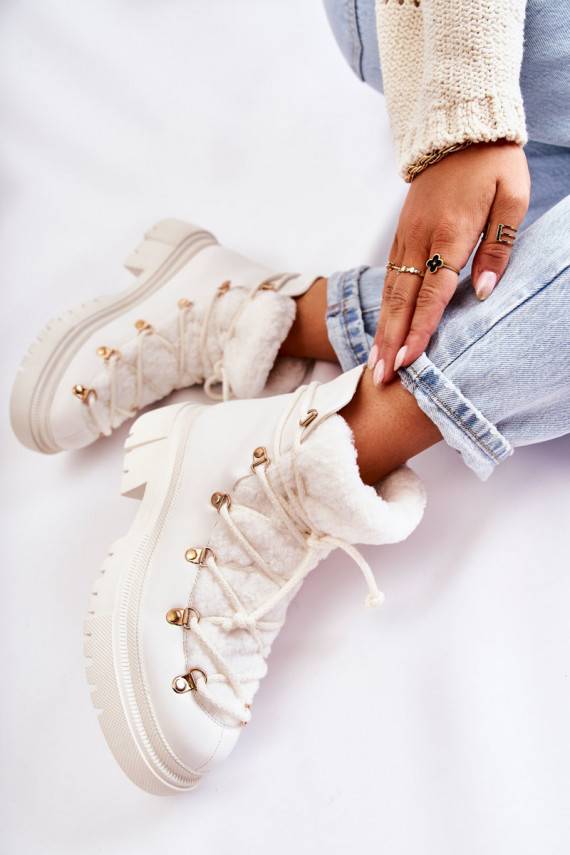   siltināti Sieviešu puszābaki apavi baltas krāsas Arisa