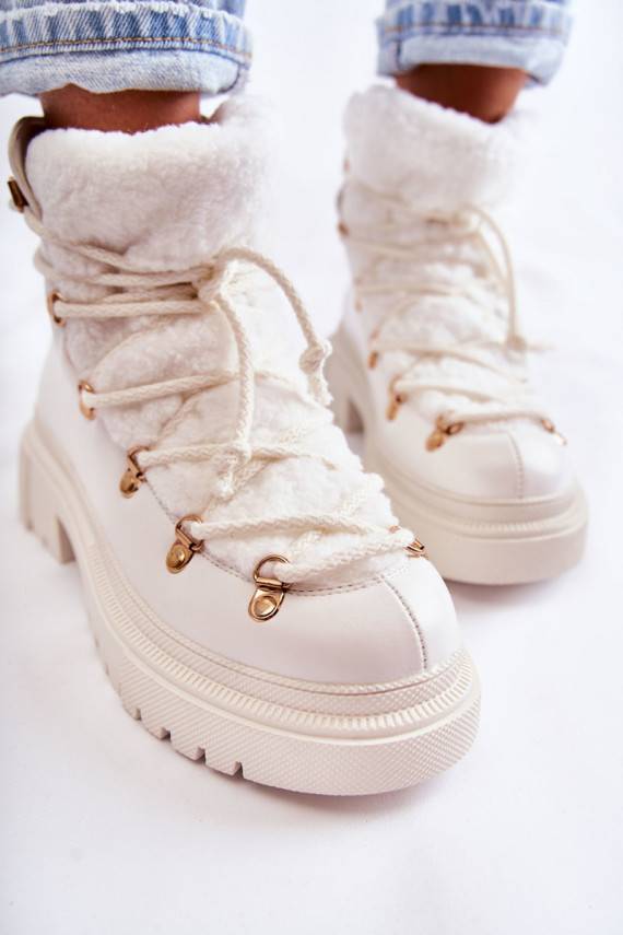   siltināti Sieviešu puszābaki apavi baltas krāsas Arisa