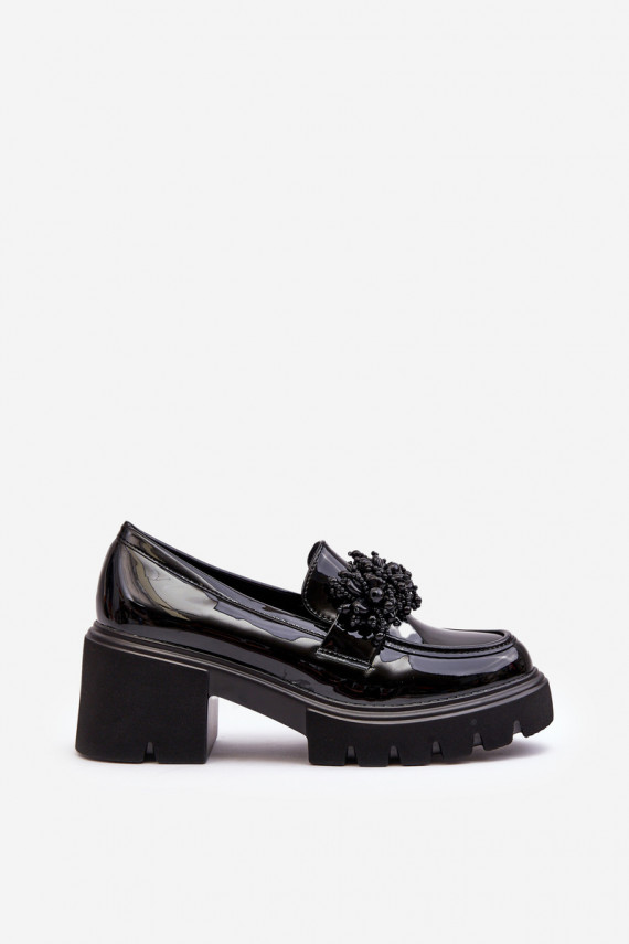 Sieviešu apavi ar ornamentiem melnas krāsas Renesma