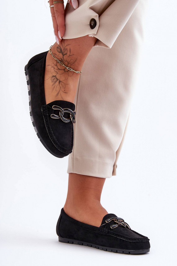 Eleganti zamšādas lauferizempapēžuj Podeszwie melnas krāsas Appia