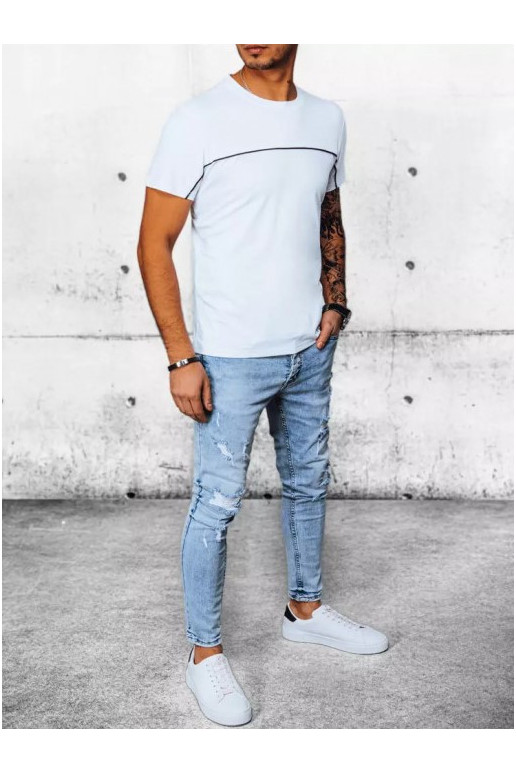 Vīriešu vienkāršs, balts T-krekls