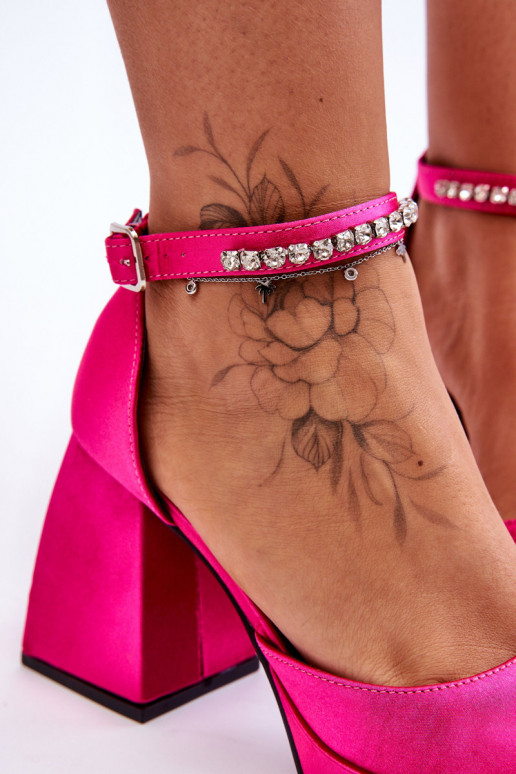 Stilīgasrnas Kurpes  ar mirdzošiem spīdumiņiem rozā krāsas Adel