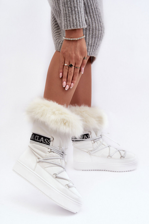   sniega apavi šņorējami baltas krāsas Santero