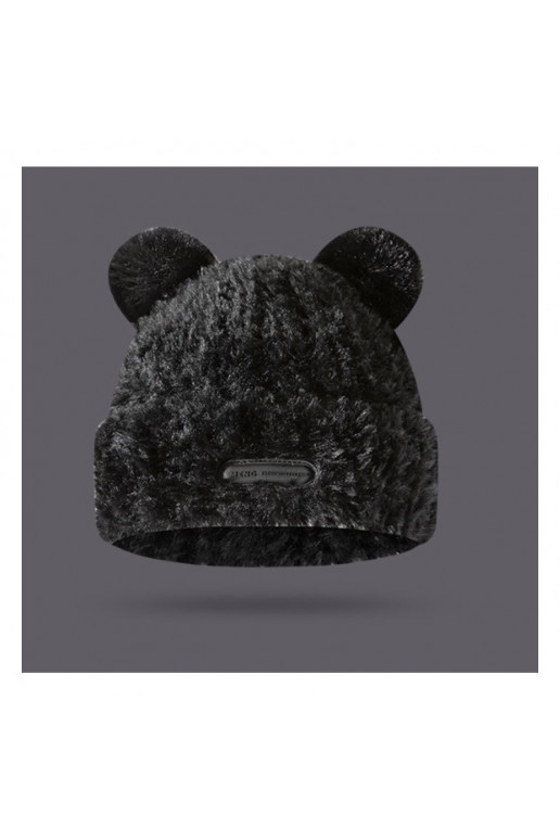 Plīša ziemas cepure ar lācīša ausīm, ar plāksteri, CZ32WZ5