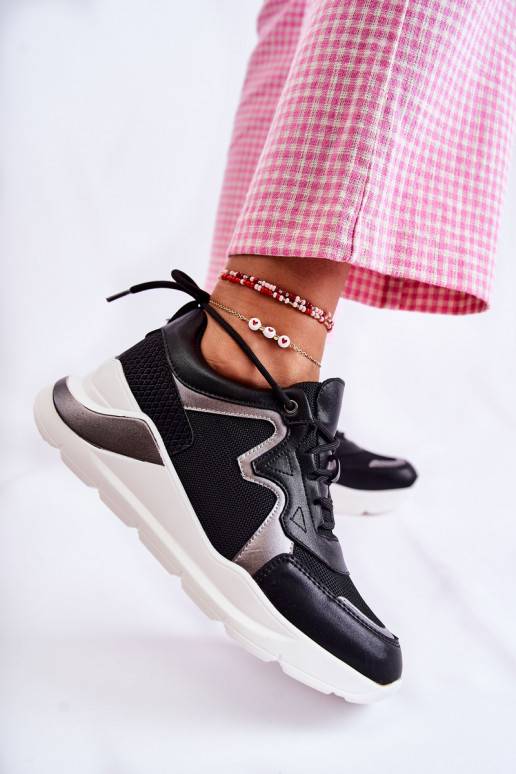   Stilīgas Sneakers modeļa apavi melnas krāsas Allie