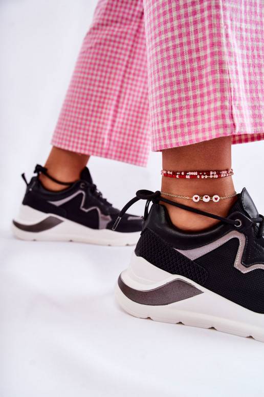   Stilīgas Sneakers modeļa apavi melnas krāsas Allie