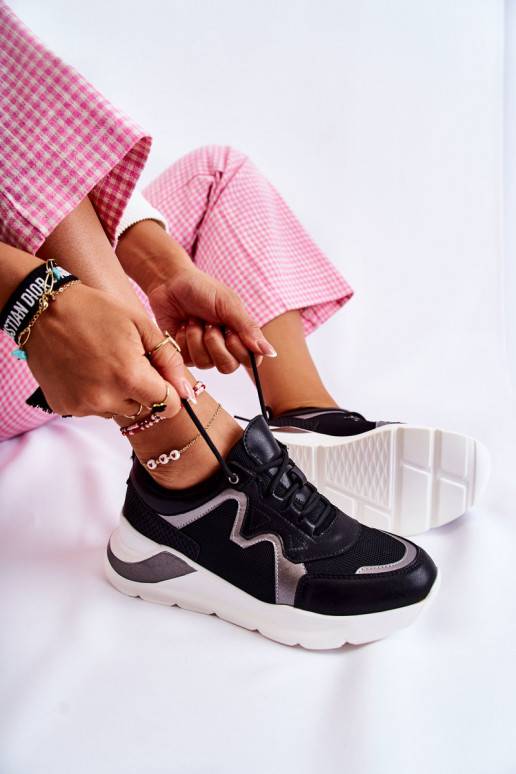   Stilīgas Sneakers modeļa apavi melnas krāsas Allie