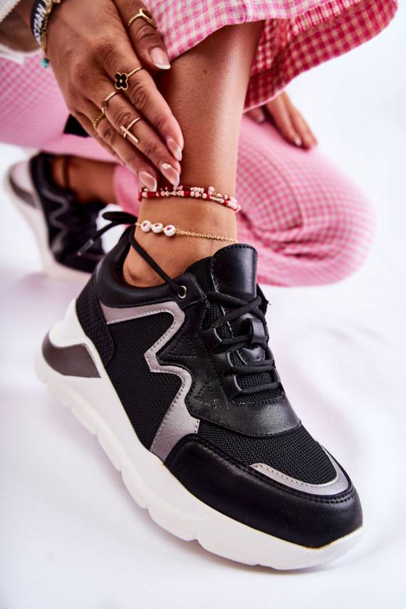   Stilīgas Sneakers modeļa apavi melnas krāsas Allie