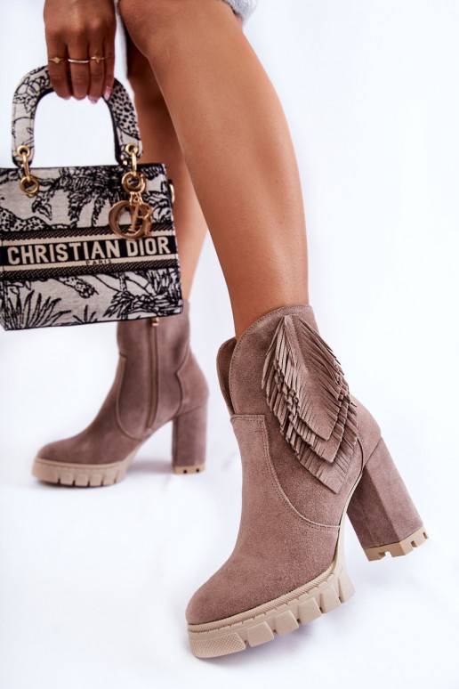 zamšādas Sieviešu puszābaki ar platformu  Shoes 3251 