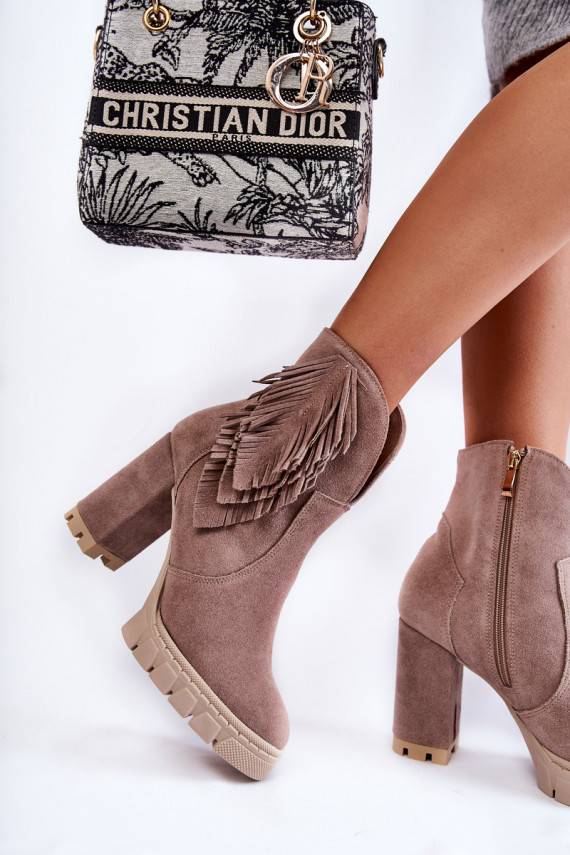 zamšādas Sieviešu puszābaki ar platformu  Shoes 3251 