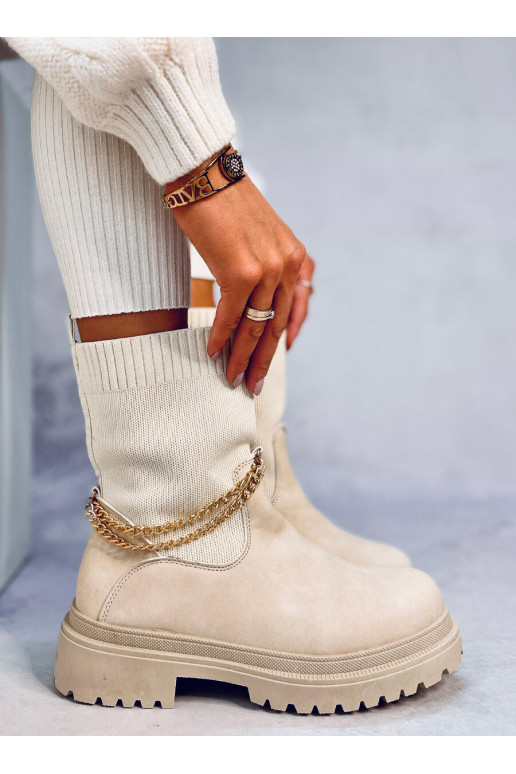 Zābaki ar elastīgu augšdaļu JESSE BEIGE Zābaki ar elastīgu augšdaļu JESSE BEIGE