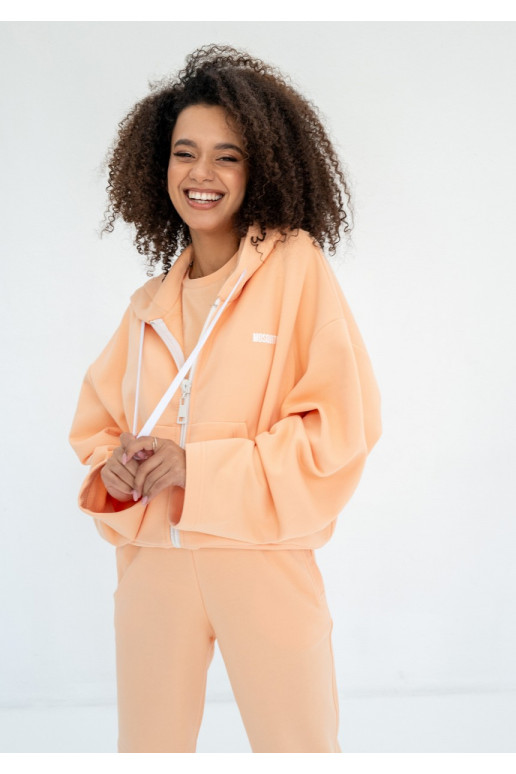 Bane - Peach fuzz orange oversize zipped hoodie