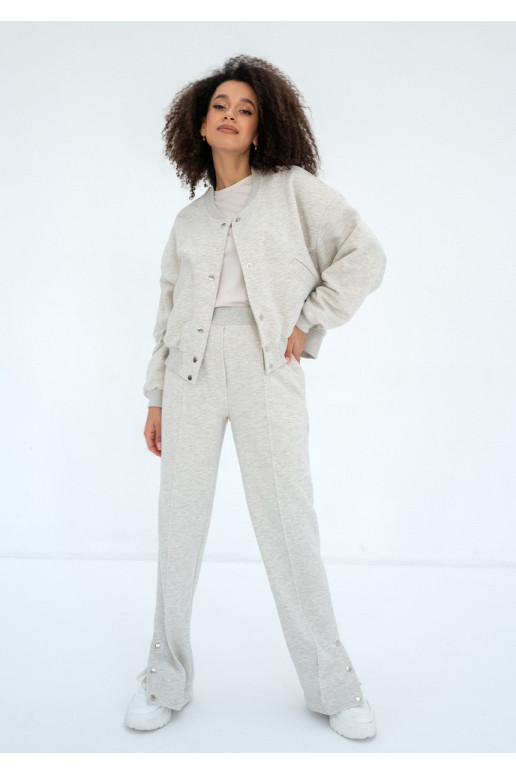 Club - Warm melange snap-buttoned sweatpants