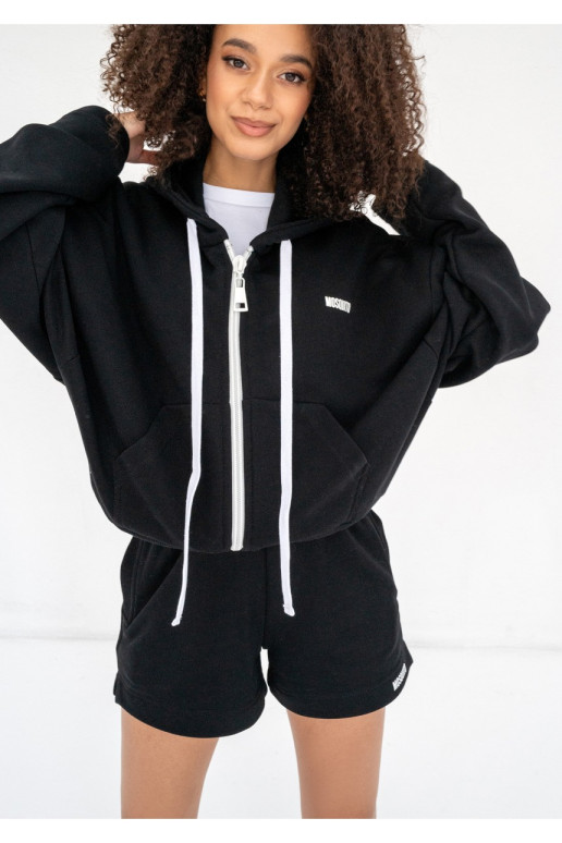 Bane - Black oversize zipped hoodie
