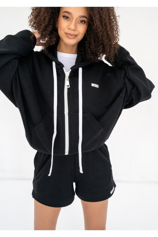 Bane - Black oversize zipped hoodie