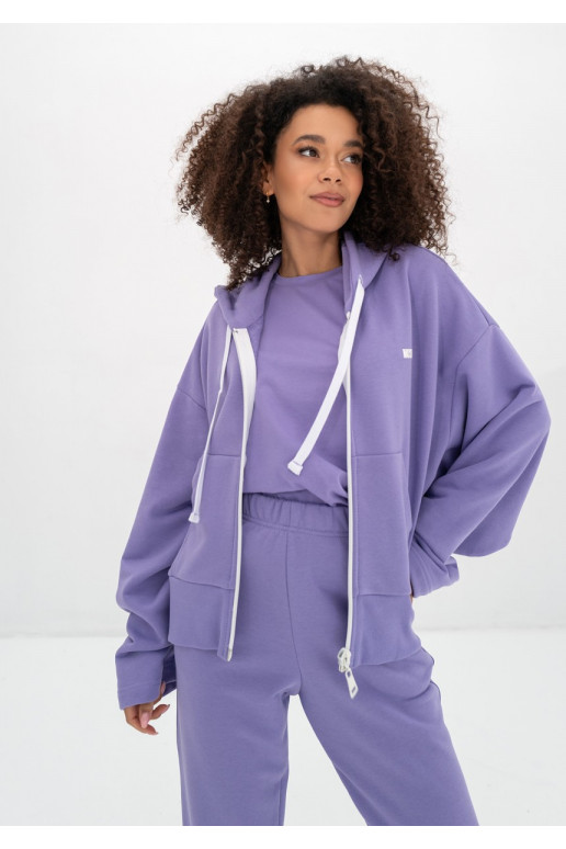Bane - Grape fruit violet oversize zipped hoodie