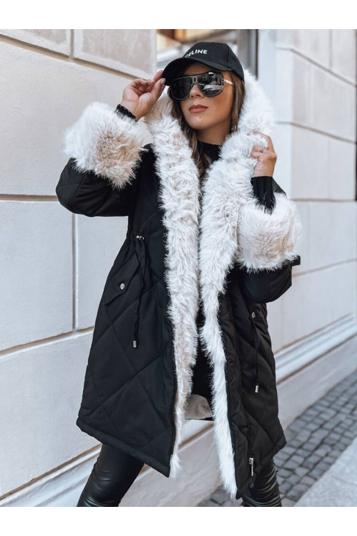 LUXURY sieviešu ziemas jaka melna