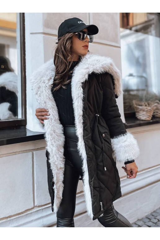 LUXURY sieviešu ziemas jaka melna