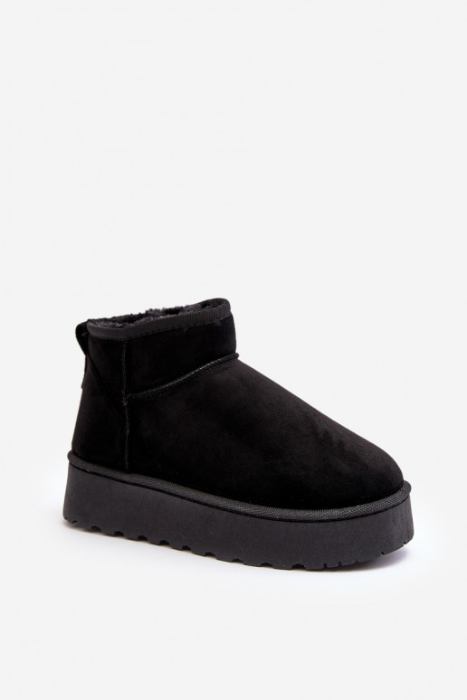 sniega apavi   ar platformu siltināti ar kažokādu melnas krāsas Xamella