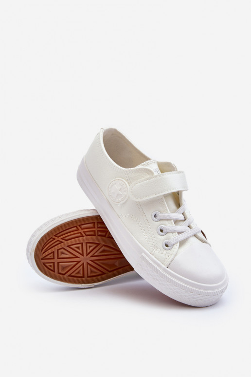  Bērnu brīvā laika apavi ar lipīgām aizdarēm baltas krāsas Delmara