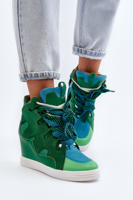   Sneakers modeļa apavi  Zaļas krāsas Leoppa