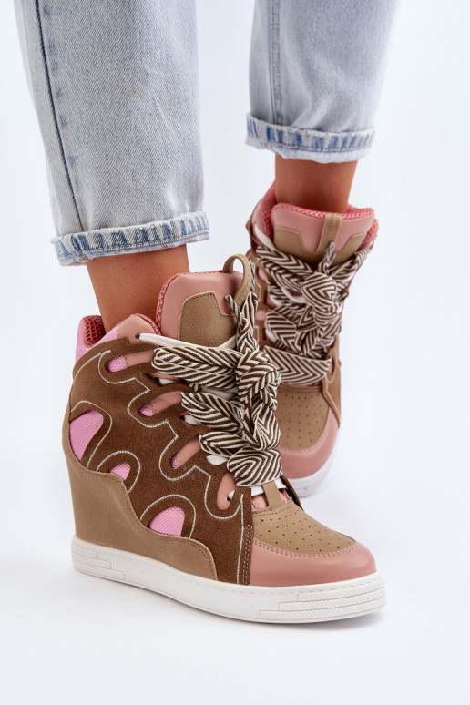   Sneakers modeļa apavi  Rozā krāsas Leoppa