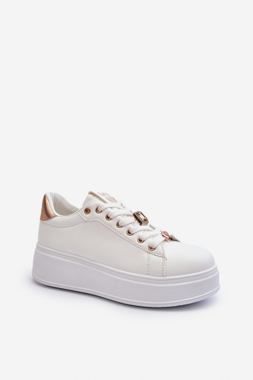 Sneakers modeļa apavi   ar platformu  baltas krāsas Herbisa