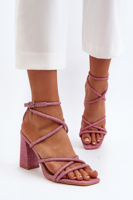 sandales ar papēdi Ar svītrām Rozā krāsas Herfiana