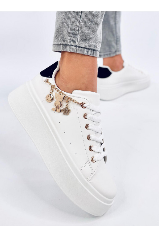 Sneakers modeļa apavi ar platformu z zawieszką LARCOME WHITE/BLACK
