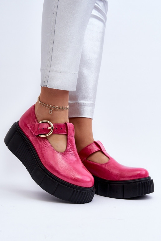 Zazoo 20102 Stilīgasrnas Laque apavi ar platformu rozā krāsas