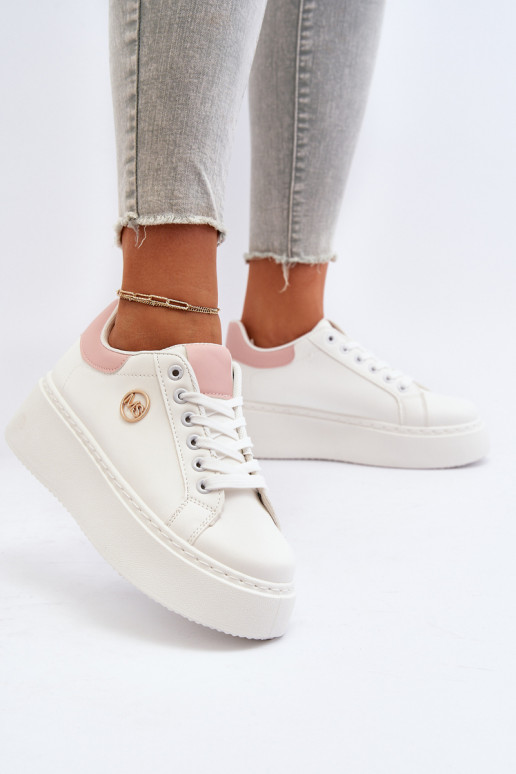 Sneakers modeļa apavi   ar platformu baltas krāsas Eshen