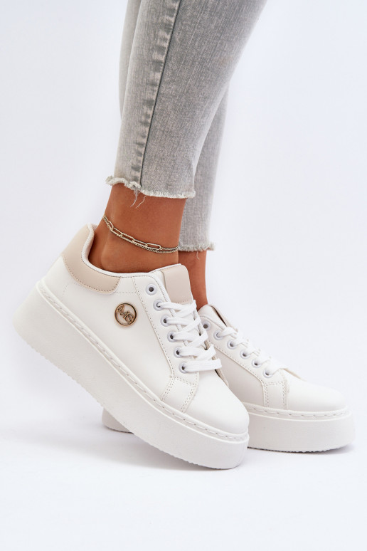 Sneakers modeļa apavi   ar platformu baltas krāsas Eshen