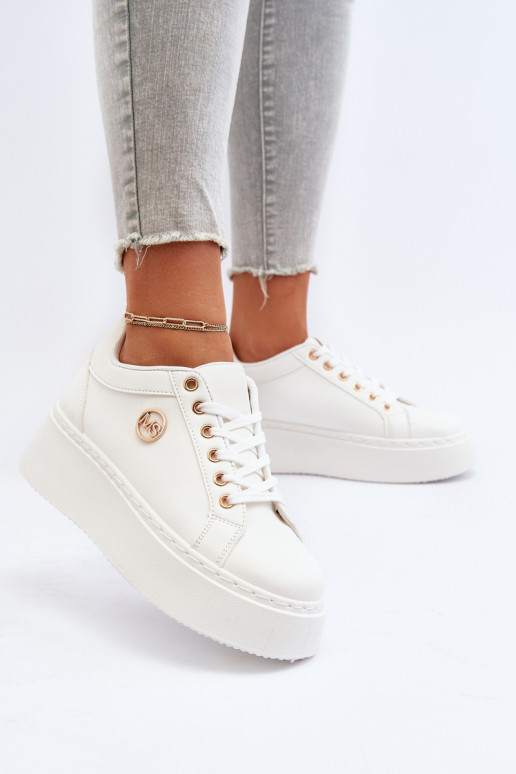  Sneakers modeļa apavi   ar platformu baltas krāsas Telirra
