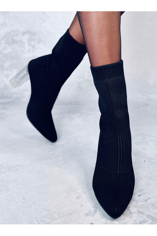 Sieviešu puszābaki  na przezroczystym obcasie DESTANI BLACK Sieviešu puszābaki  na przezroczystym obcasie DESTANI BLACK