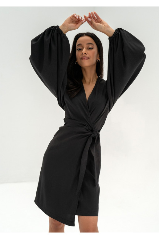 Tilly - Black wrap dress