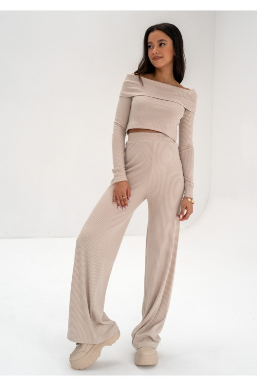 Silky - Beige knitted trousers