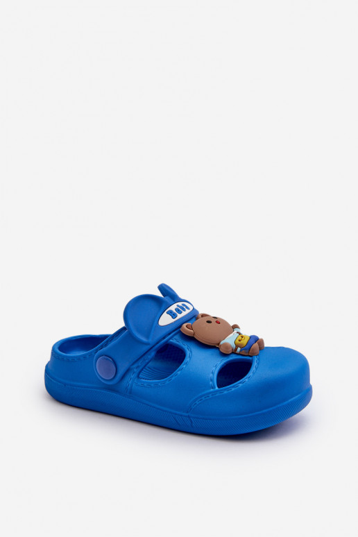Čības Bērnu apavi Vieglas čības uz pirksta ar ornamentiem Zilas krāsas Opleja